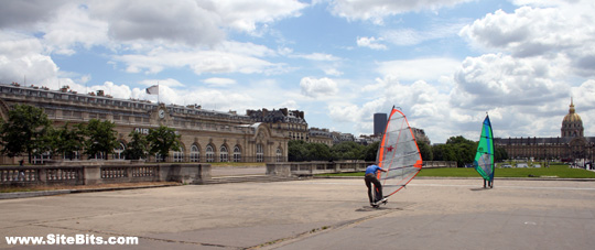 Skate Sailing near Quai d'Orsay
