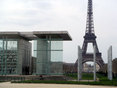Paris: the Peace Monument and the Eiffel Tower